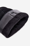 Stiefelette aus echtem Veloursleder mit Warmfutter – schwarz