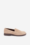 Beige Loafer aus Kunstveloursleder
