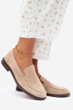 Beige Loafer aus Kunstveloursleder