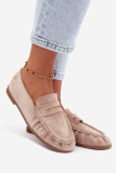 Mokassin aus Velourslederimitat mit Raffung, beige