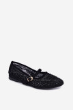 Schwarze Ballerina mit Mesh, Stickerei und Pailletten
