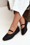 Schwarze Ballerina mit Mesh, Stickerei und Pailletten