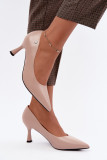 Beige Pumps mit schlankem Absatz