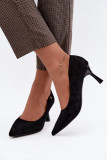 Schwarze Pumps mit schlankem Absatz aus Velourslederimitat