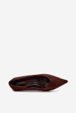 Pumps mit spitzer Kappe aus braunem Veloursleder