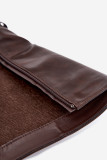 Gefütterte Overknee-Stiefel mit dekorativem Riemen und Blockabsatz, braun