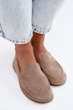 Beige Mokassins aus Velourslederimitat