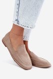 Beige Mokassins aus Velourslederimitat