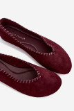 Ballerinas mit geflochtener Umrandung bordeaux