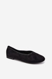 Schwarze Ballerinas mit geflochtenem Besatz