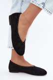 Schwarze Ballerinas mit geflochtenem Besatz
