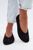 Geflochtene flache Ballerina Schwarz