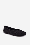 Geflochtene flache Ballerina Schwarz