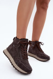 Graue Veloursleder-Stiefelette mit Plateau