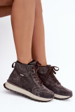 Graue Veloursleder-Stiefelette mit Plateau