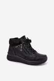Schwarze Keilabsatz-Stiefelette mit Fellfutter