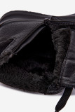 Schwarze Keilabsatz-Stiefelette mit Fellfutter