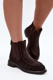 Gefütterte Damen-Stiefelette aus Veloursleder