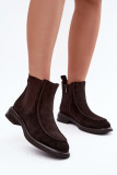 Gefütterte Damen-Stiefelette aus Veloursleder