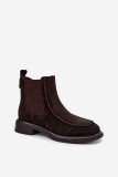 Gefütterte Damen-Stiefelette aus Veloursleder