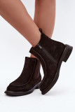 Gefütterte Damen-Stiefelette aus Veloursleder