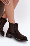 Gefütterte Damen-Stiefelette aus Veloursleder