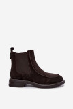Gefütterte Damen-Stiefelette aus Veloursleder