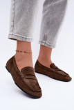 Beige Mokassins aus Wildlederimitat ohne Absatz