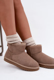 Beige Schneestiefel aus Wildleder mit Fellfutter
