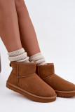 Gefütterte Schneestiefel aus Wildleder, braun