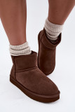 Gefütterte braune Wildleder-Snowboots mit Fell
