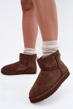 Gefütterte braune Wildleder-Snowboots mit Fell