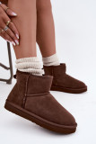 Gefütterte braune Wildleder-Snowboots mit Fell