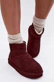 Gefütterte Wildleder-Snowboots mit Fell, bordeaux
