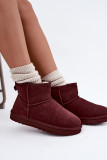 Gefütterte Wildleder-Snowboots mit Fell, bordeaux