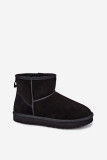 Gefütterte schwarze Wildleder-Snowboots mit Fell