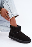 Gefütterte schwarze Wildleder-Snowboots mit Fell
