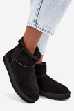 Gefütterte schwarze Wildleder-Snowboots mit Fell
