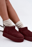 Snowboots aus echtem Veloursleder bordeaux