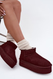 Snowboots aus echtem Veloursleder bordeaux