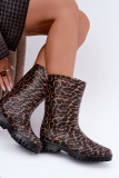 Gummistiefel mit Leopardenmuster