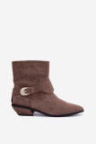 Gefütterte beige Stiefelette aus Wildleder