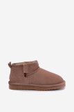 Beige Schneestiefel aus Veloursleder mit Reißverschluss