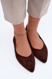 Flache Ballerinas aus Eco-Wildleder in Braun