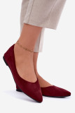 Flache Ballerinas aus Eco-Wildleder in Bordeaux