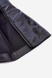 Gefütterte Overknee-Stiefel mit Stilettoabsatz schwarz