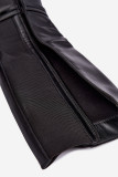 Gefütterte Overknee-Stiefel mit Riemen in Schwarz