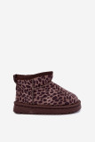 Schneestiefel mit Leopardenmuster, braun, aus Kunstveloursleder