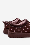 Braune Schneestiefel mit Stickerei und Plateausohle