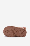 Beige Schneestiefel mit Schleife aus Kunstveloursleder